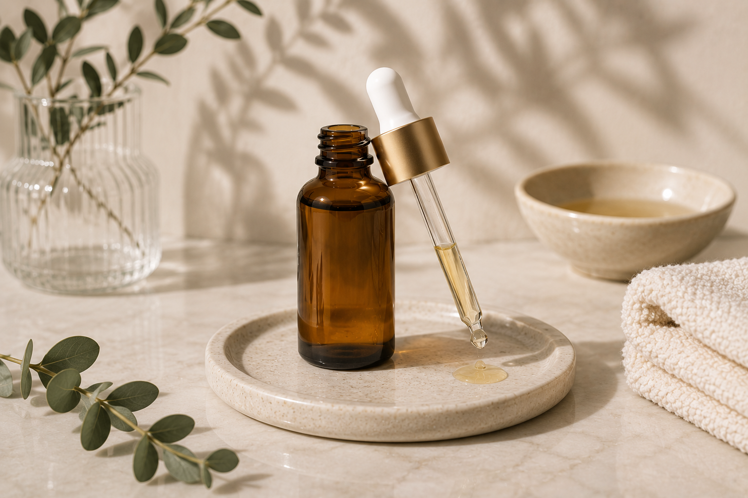 What are retinoids skincare comparison with unlabeled amber serum bottle
