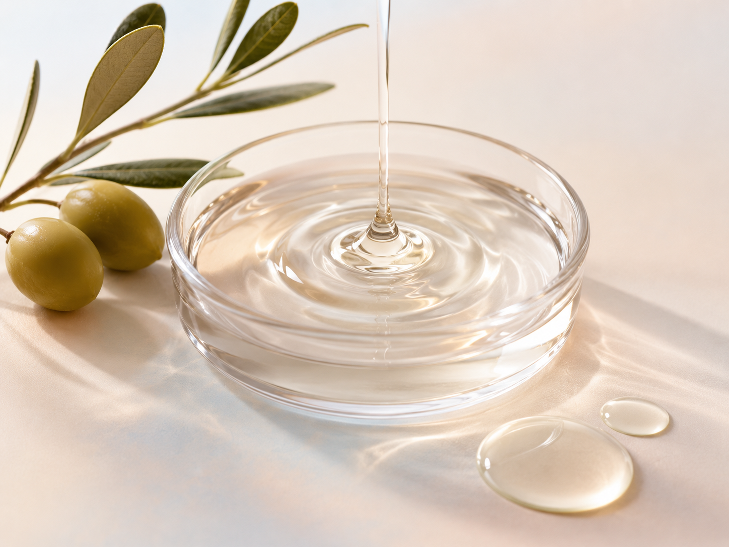 squalane skincare ingredient hero image with soft beige and blue moisturizing textures